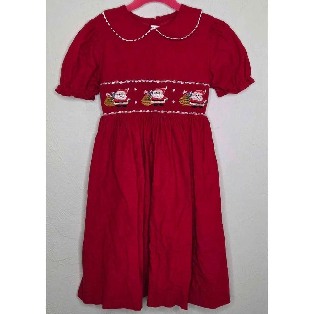 Royal‎ Child Red Smocked Bishop Dress Girls Size 6 Holiday Christmas Santa